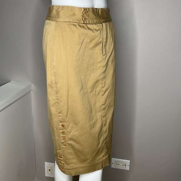 Ralph Lauren Black Label Size 0 Knee Length 100% Cotton Pencil Skirt